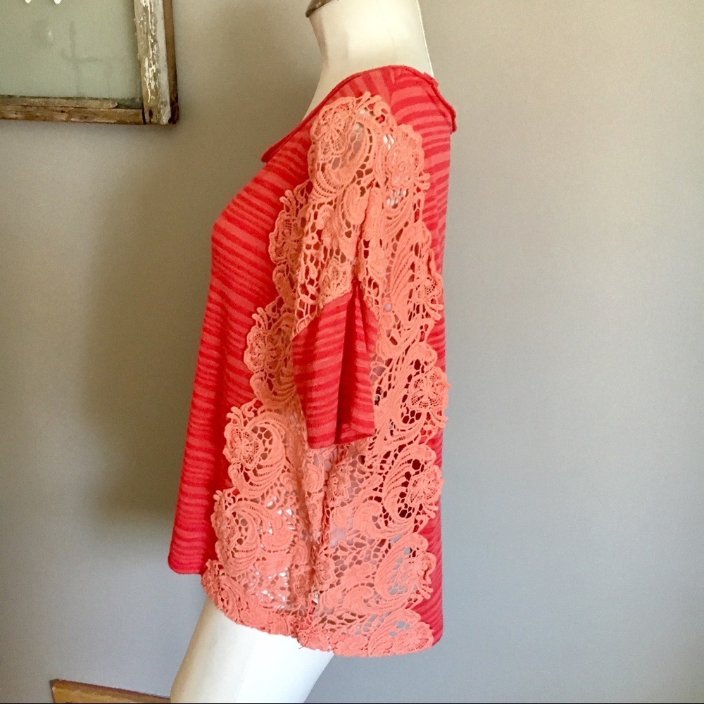 Free People We The Free Lace Sides Boxy Top - Picture 3 of 8